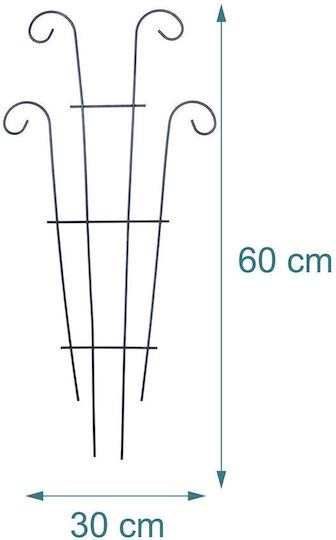 Καφασωτό Κήπου σε Μαύρο Χρώμα 60x30cm