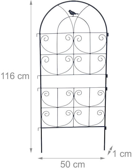 Καφασωτό Κήπου σε Μαύρο Χρώμα 50x116cm