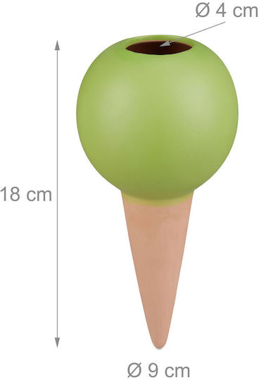 Set 4 Ceramic Balls Plant Irrigation Green
