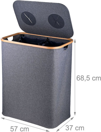 Relaxdays Coș De Gunoi Din Plastic Pentru Reciclare Gri