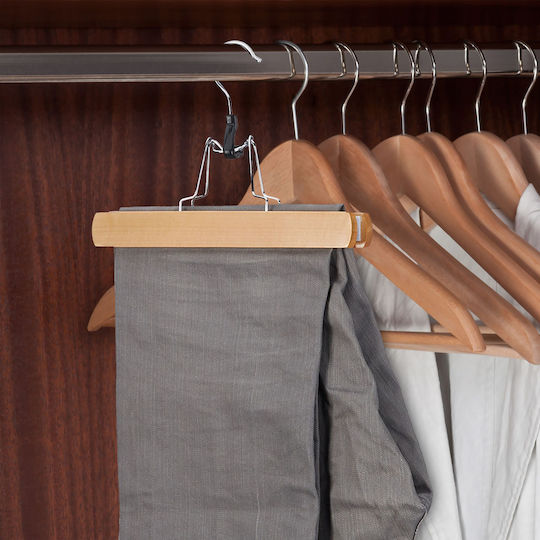 Relaxdays Cărlig De Dulap Pentru Pantaloni Din Lemn Maro 10021829 12 Bucăți