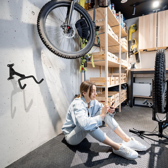 Relaxdays Bicycle Storage Stand Black 18x36x27 Cm 30 Kg Capacity Foldable