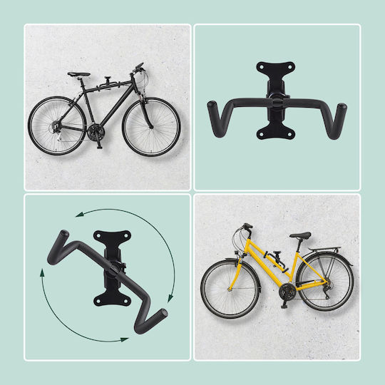 Relaxdays Bicycle Storage Stand Rotating Black 18x27.5x33 Cm 50 Kg Capacity