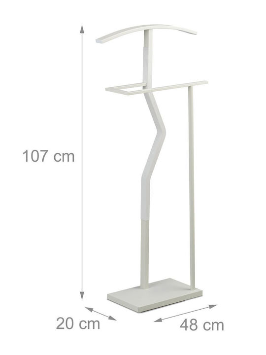 Relaxdays Cuiere De Podea Din Metal Alb 107x48cm