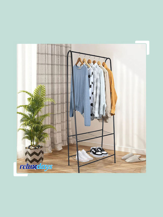 Relaxdays Kremastră de Podea din Metal Neagră 151x34.5cm