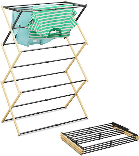 Relaxdays Folding Floor Clothes Drying Rack 107x37cm