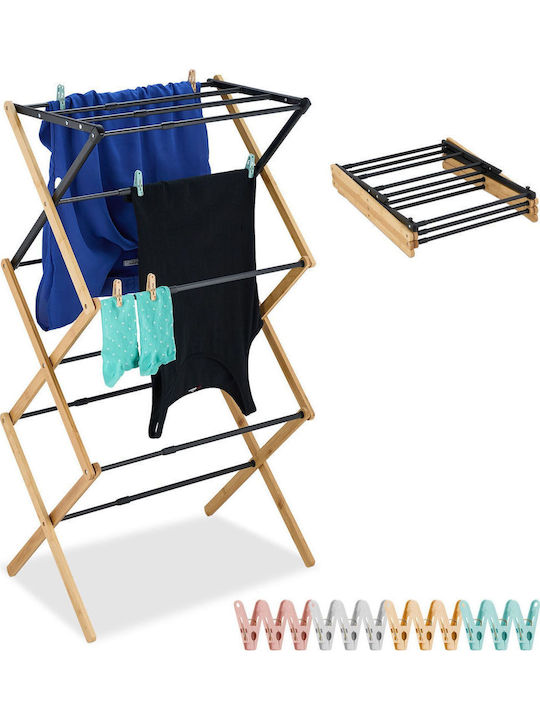 Relaxdays Πτυσσόμενη Απλώστρα Δαπέδου 105x43cm