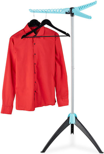 Relaxdays Folding Floor Clothes Drying Rack Made of Plastic 128x56.5cm