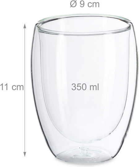 Relaxdays Glas Trinkglas 350ml