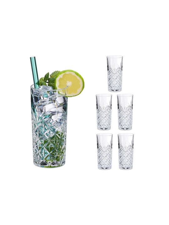Relaxdays Set Pahare Din Sticlă 330ml 6 Bucăți