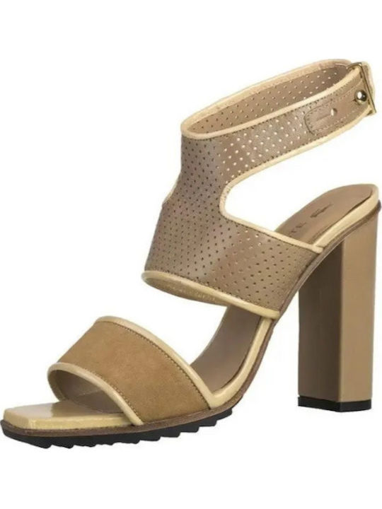 Damen Sandalen Aus Leder Braun