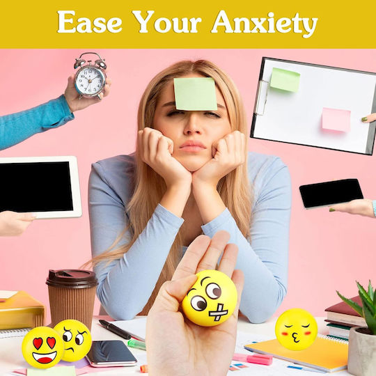 Encoun Μαλακές Μπάλες Emoji Anti-stress Antistress Κίτρινο
