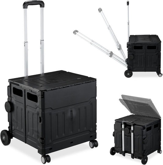 Căruț de Piață Pliabil din Plastic 91x43x47.5cm Căruț de Piață Pliabil din Plastic 91x43x47.5cm