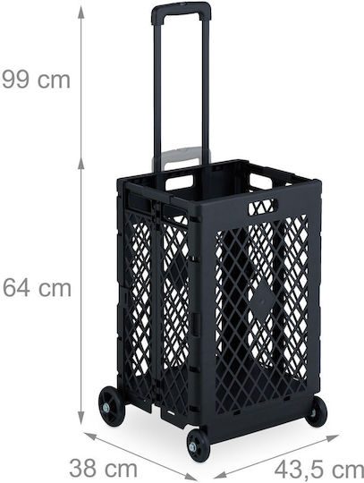 Căruț de Piață Pliabil din Plastic 99x43.5x38cm