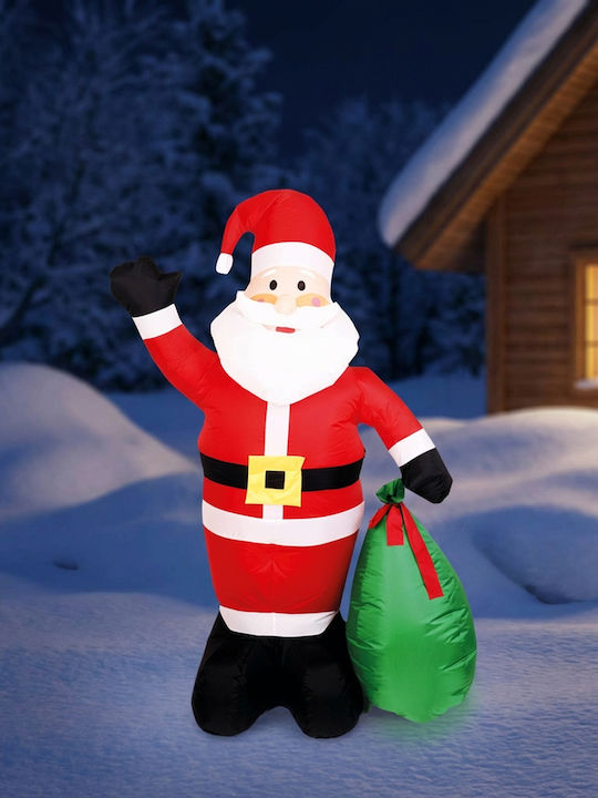 Beleuchteter Dekorations-Weihnachtsmann Aufblasbar Außeneinsatz Weißer Kunststoff 180cm