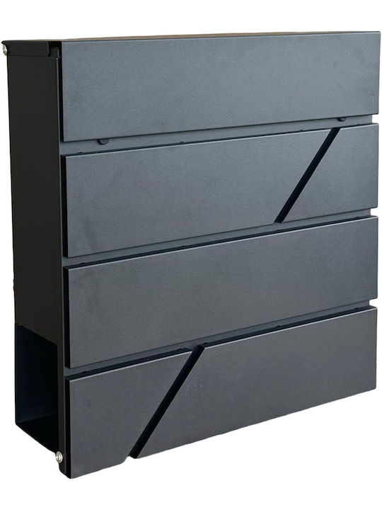 Relaxdays Briefkasten Für Draußen Metallisch In Schwarz 37x11x37cm