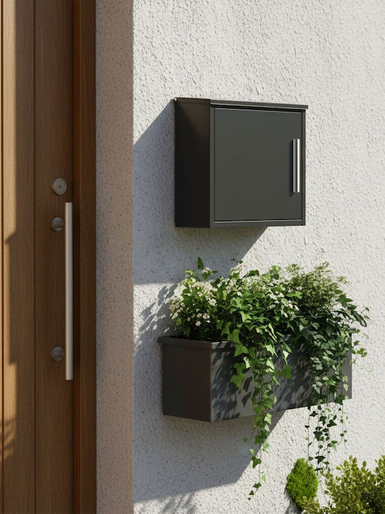 Relaxdays Cutie Poștală Pentru Exterior Metalică Neagră 35x33x12cm