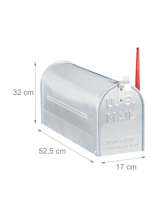 Relaxdays Cutie Poștală Pentru Exterior Din Metal Argintie