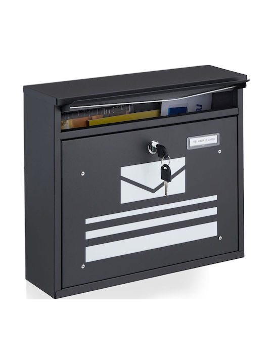 Relaxdays Briefkasten Für Draußen Inox In Schwarz
