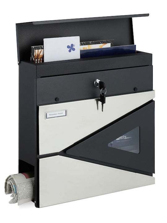 Relaxdays Briefkasten Für Draußen Inox in Grau Farbe