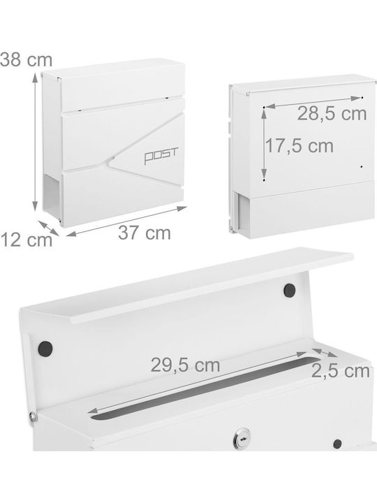 Relaxdays Cutie Poștală Pentru Exterior Din Inox Culoare Neagră