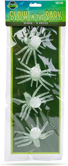 Halloween Glow-in--dark Decoration Spiders 8x5 Cm 4 Pcs Suction Cup Green Plastic