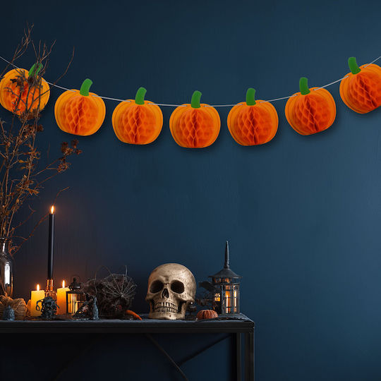 Ghirlandă Lampioane Hârtie Tematică Halloween Dovleac 2 M