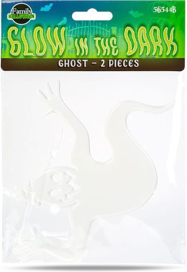 Halloween Phosphorescent Decoration Ghost 15x12 Cm 2 Pcs Plastic Reusable