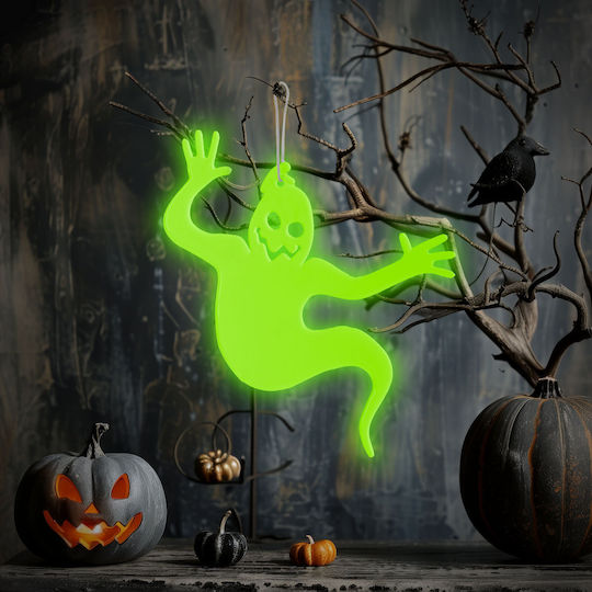 Halloween Phosphorescent Decoration Ghost 15x12 Cm 2 Pcs Plastic Reusable