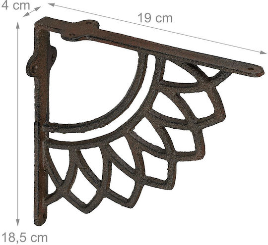 Relaxdays Raft De Colț Din Metal Maro 185x190mm 2 Bucăți 10051156_93