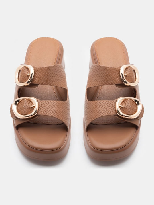Sandale Casual Damă Flatforme Maro