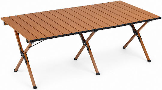 ForHome Metallischer Campingtisch Klappbar 120x60x45cm Braune