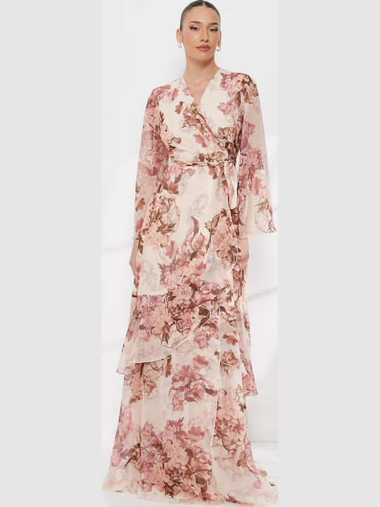 Maxi Dress for Wedding Christening Beige
