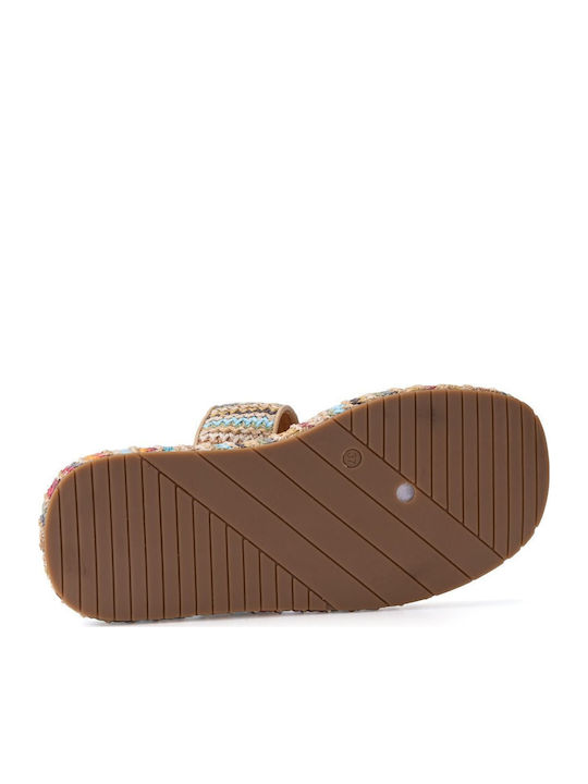 Flache Sandalen für Damen Anatomisch in Beige Farbe