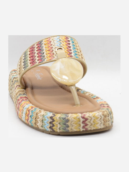 Flache Sandalen für Damen Anatomisch in Beige Farbe