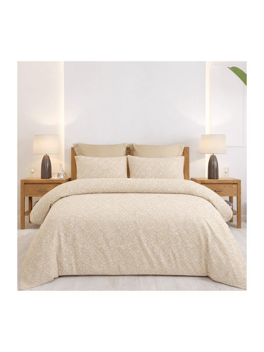 Astron Italy Emily Set Double Bed Sheets 240x260cm Olive 4 Pieces