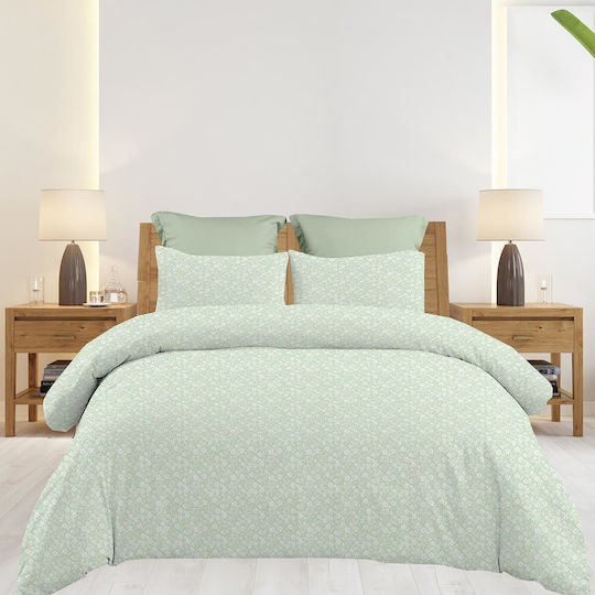 Astron Italy Emily Set Double Bed Sheets 240x260cm Olive 4 Pieces
