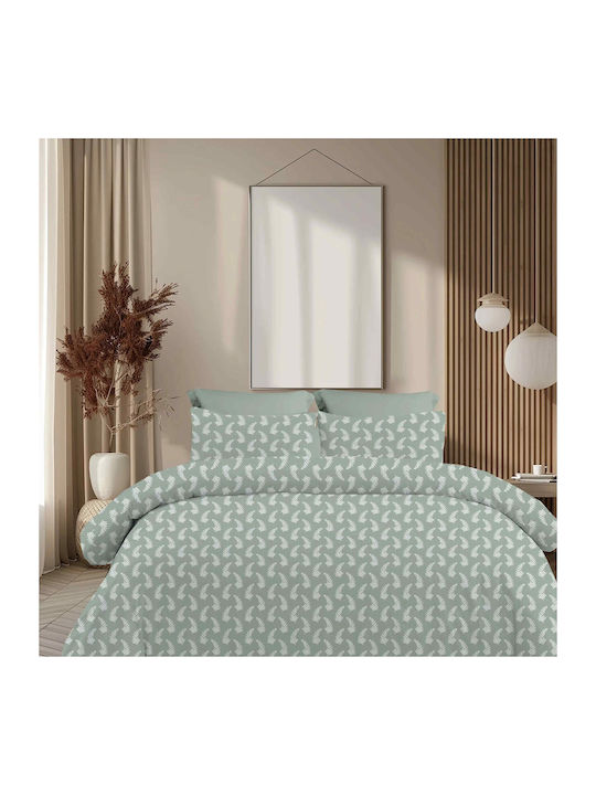 Astron Italy Vivian Set Double Bed Sheets With Rubber Hugger 160x200+40cm Gray 4 Pieces