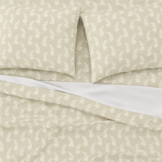 Astron Italy Vivian Set Double Bed Sheets With Rubber Hugger 160x200+40cm Beige 4 Pieces