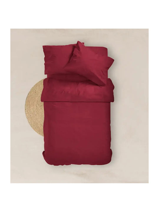 Borea Solid Single Bed Sheet With Rubber Hugger 100x200+25cm Pink