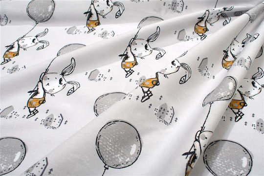 Dimcol с Ластик Floating Bunny 715 Сив 70x140см Детски Чаршафи Dimcol с Ластик Floating Bunny 715 Сив 70x140см Детски Чаршафи