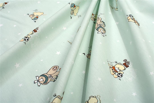 Dimcol Подредба с Ластик Bear's Playtime 593 Зелено 70x140см Dimcol Подредба с Ластик Bear's Playtime 593 Зелено 70x140см