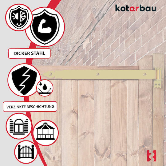 Kotarbau Strap Hinge 600 Mm Gold Galvanized Steel Garage Door Hinge Shutters Gazebo Hinge
