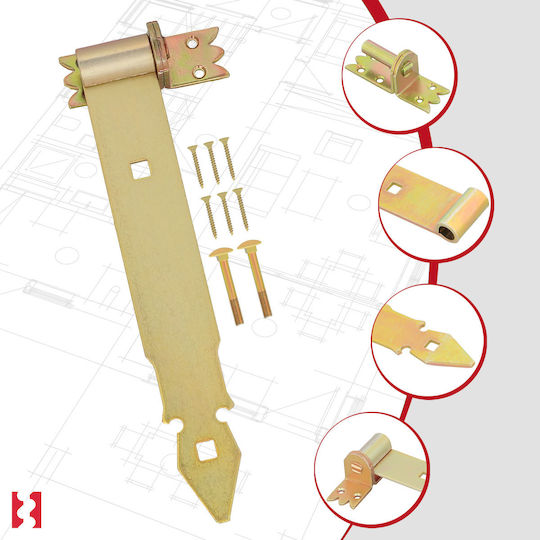 Kotarbau Strap Hinge 300 Mm Gold Galvanized Steel Garage Door Hinge Shutters Gazebo Hinge