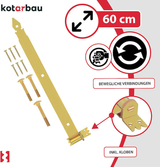 Kotarbau Strap Hinge 600 Mm Gold Galvanized Steel Garage Door Hinge Shutters Gazebo Hinge