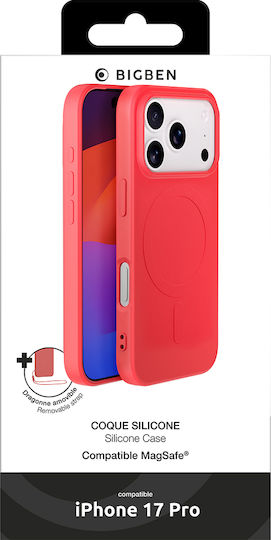 Bigben Case Iphone 17 Pro Magsafe In Soft Silicone Soft Touch Finish Red
