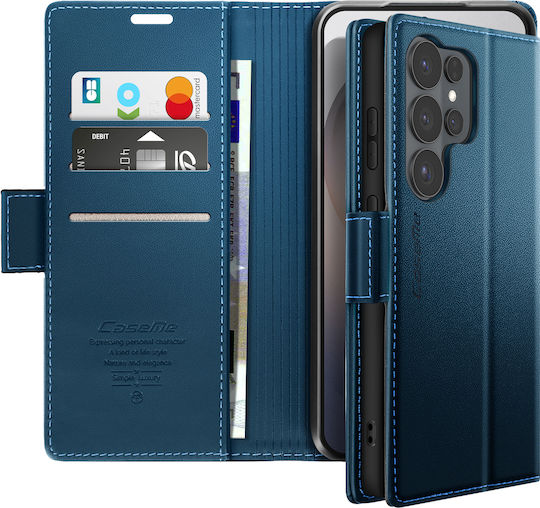Caseme Калъф Портмоне Galaxy S26 Ultra Anti-rfid Лъскав Ефект Кожа Нощно Син