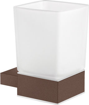Sanco Monogram 120401-M102 Wall Mounted Glass Beige Cup Holder