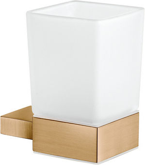 Sanco Monogram 120401-M102 Wall Mounted Glass Beige Cup Holder