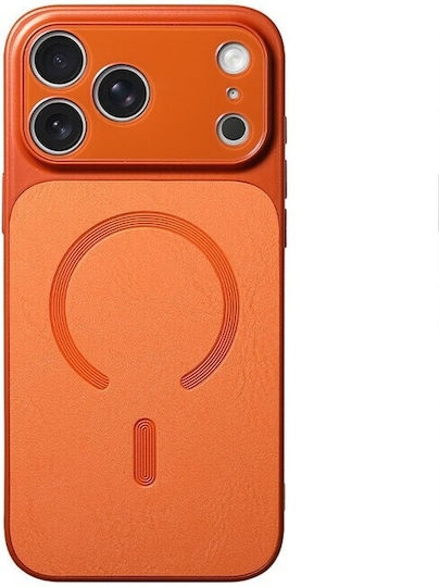 Matte Magnetic Case Flippy Compatible Iphone 17 Made Tpu Pc Eco Leather Orange